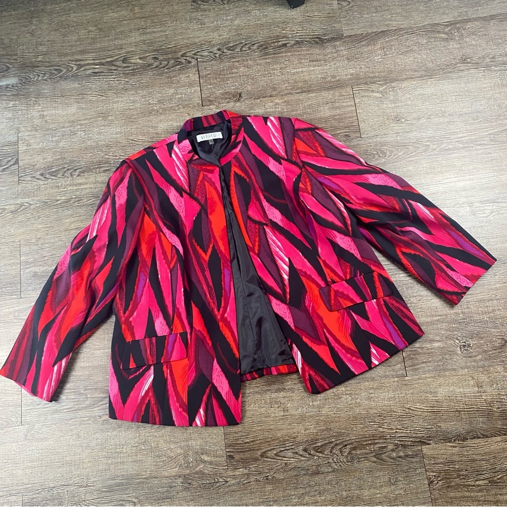 KASPER Blazer Women Plus Size 20W Pink Open Front Business Casual Careerwear